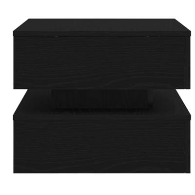 Salontafel met LED-verlichting 50x50x40 cm zwart eikenkleurig Salontafel met LED-verlichting 50x50x40 cm zwart eikenkleurig