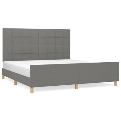 Bedframe zonder matras stof donkergrijs 180x200 cm
