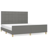 Bedframe zonder matras stof donkergrijs 180x200 cm - thumbnail