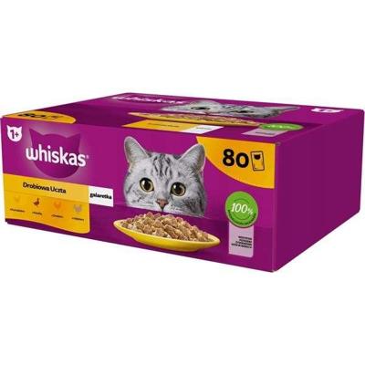 WHISKAS Poultry feast in jelly - natvoer voor katten - 80 x 85 g