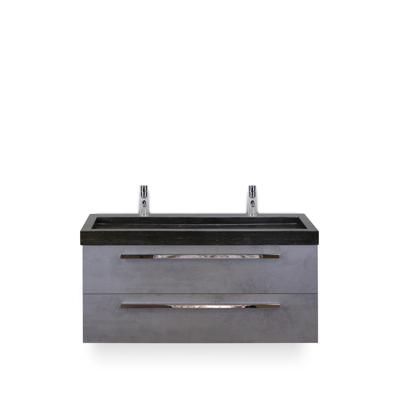 Seville Badmeubelset 120 cm - 2 laden Beton Antraciet - Wastafel Lucca Enkel