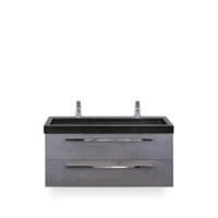 Seville Badmeubelset 120 cm - 2 laden Beton Antraciet - Wastafel Lucca Enkel - thumbnail