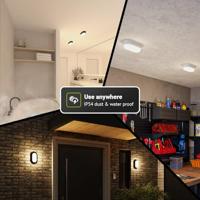 Set van 2 C-Series - LED Plafondlamp zwart ovaal - Wandlamp - Scheepslamp - IP54 - 12W - 1160lm - 4000K neutraal wit - voor binnen en buiten - thumbnail