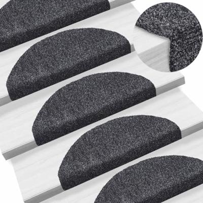 VidaXL Trapmatten zelfklevend 10 st 65x21x4 cm donkergrijs halfrond groot