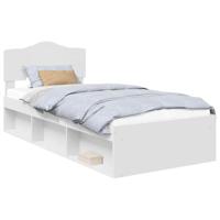Bedframe met hoofdeinde Wit 90 x 190 cm Massief grenenhout - thumbnail