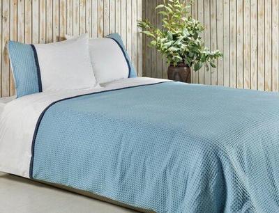 Dommelin Dommelin Dekbedovertrek Bari Percal 200TC Pastelblauw-Nachtblauw 260x200/220 cm