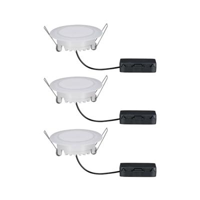 Paulmann LED-inbouwlamp voor badkamer Set van 3 stuks 19.5 W Satijn, Wit