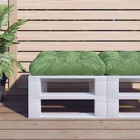 VidaXL Palletkussen bladpatroon 60x60x12 cm stof - thumbnail