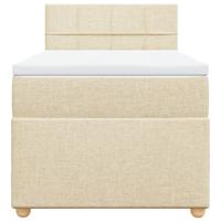 Boxspring met matras stof crèmekleurig 90x200 cm - thumbnail
