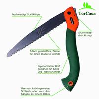 TerCasa JU-998502 Tuinzaag met Inklapbaar Blad 23 cm Oranje/Groen - thumbnail