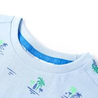 Kindershirt met palmbomenprint 104 lichtblauw - thumbnail