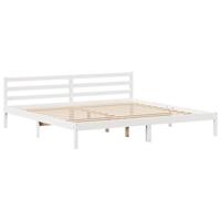 Bedframe zonder matras massief grenenhout wit 200x200 cm - thumbnail