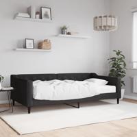 Slaapbank met matras 100x200 cm stof zwart - thumbnail