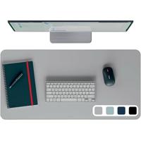 Leitz bureauonderlegger en muismat, lederlook, ft 80 x 40 cm, lichtgrijs - thumbnail