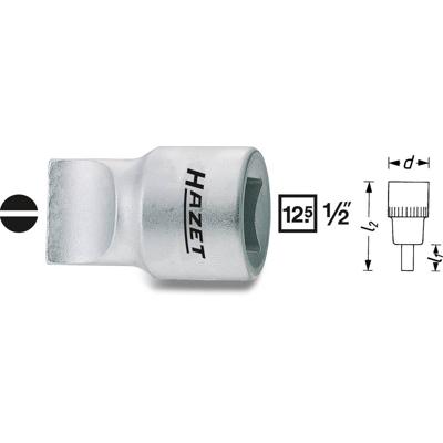 HAZET Dopsleutelbit 980-3X19 · 1/2 inch (12,5 mm) vierkant hol · Sleufprofiel · SW 3 x 19 mm