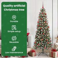 Kunstkerstboom met 300 LED Groen 180 cm PVC en Plastic en Staal - thumbnail