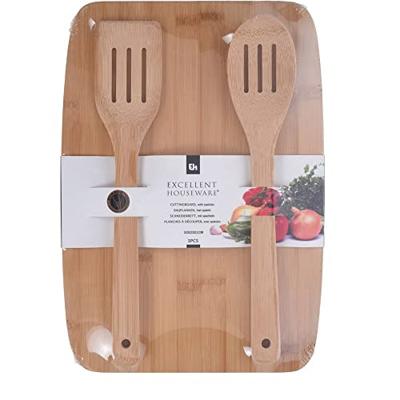 Bamboe snijplank - met spatels Bamboe snijplank - met spatels