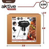 Kolenbarbecue met wielen Aktive Textilene 57 x 86 cm Zwart - thumbnail