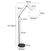 Steinhauer Vloerlamp prestige chic 8114zw zwart kap wit linnen - thumbnail