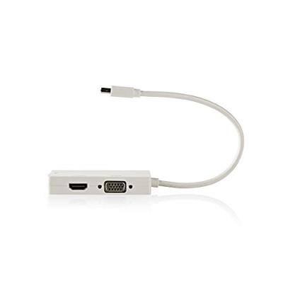 Nedis CCGB37465WT02 Mini Displayport-adapterkabel, Multiport Mini-displayport Male - Vga Female + Dvi-d 24+1-pins Female + Hdmi™-ingang 0,2 M Wit