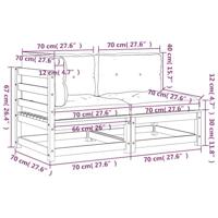 Tuinbank 2-zits met kussens massief grenenhout - thumbnail