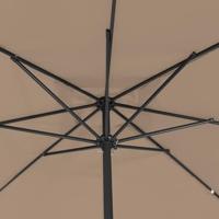 Tuinparasol Taupe en Zwart 295 x 295 x 245 cm - thumbnail
