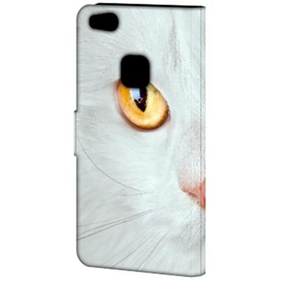 Huawei P10 Lite | Telefoonhoesje | Met pasjeshouder | Witte Kat