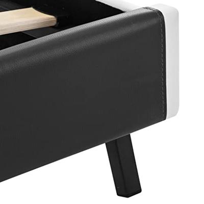 Bedframe met LED kunstleer grijs 140x200 cm