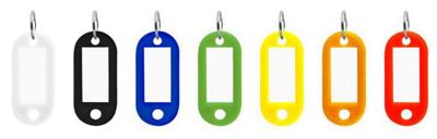 Sleutelhangers, geassorteerde kleuren, pak van 20 stuks