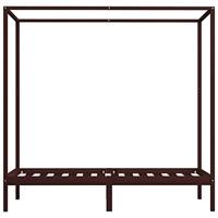 Hemelbedframe massief grenenhout donkerbruin 90x200 cm - thumbnail