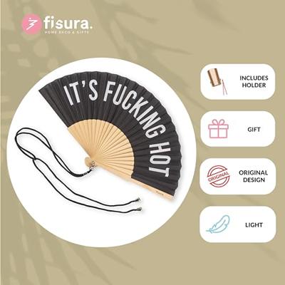 Houten waaier It's Fucking Hot - Zwart Houten waaier It's Fucking Hot - Zwart