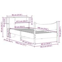 Bedframe zonder matras massief grenenhout 90x190 cm - thumbnail