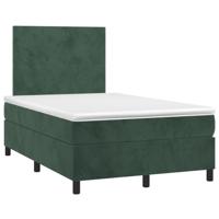 Boxspring met matras fluweel donkergroen 120x190 cm - thumbnail