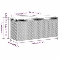 Tuinbank met kussen 110x40x44 cm poly rattan beige - thumbnail