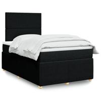 Boxspring met matras stof zwart 120x190 cm - thumbnail