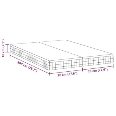 Matrassen 2 pcs Wit, Grijs 70 x 200 cm Gebreide stof