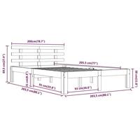Bedframe massief hout zwart 200x200 cm - thumbnail