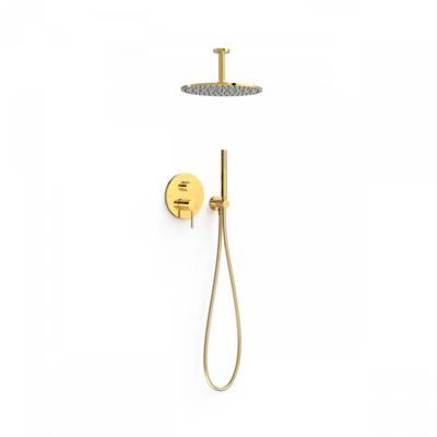 Regendoucheset Inbouw Tres Study Exclusive Rond 30 cm Met Plafondarm en Handdoucheset met Staafhanddouche Rapid Box Mat Goud Tres Regendoucheset Inbouw Tres Study Exclusive Rond 30 cm Met Plafondarm en Handdoucheset met Staafhanddouche Rapid Box Mat Goud Tres