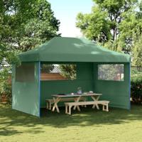 VidaXL Partytent inklapbaar pop-up met 3 zijwanden groen - thumbnail