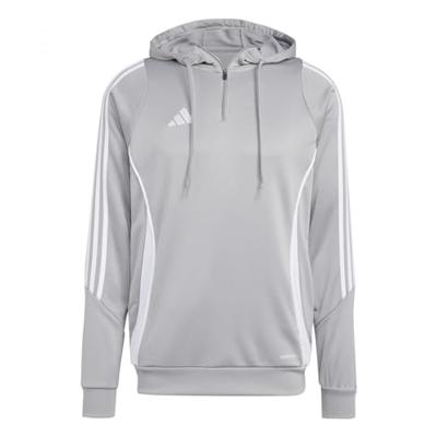 adidas Tiro 24 Hooded Trainingstrui 1/4-Zip Lichtgrijs Wit