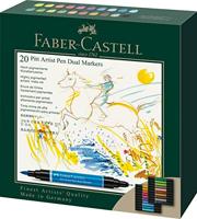 Faber Castell Tekenstift Pitt Artist Pen duo marker - etui a 20 stuks - thumbnail