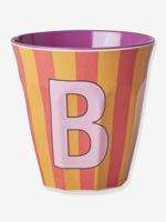 Gestreepte melamine mok LETTER B rice, medium 250 ml meerkleurig - thumbnail