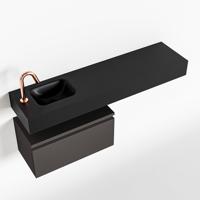 MONDIAZ ANDOR 60cm toiletmeubel dark grey. LEX 120cm wastafel urban links 1 kraangat - thumbnail