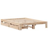 Bedframe zonder matras massief grenenhout 150x200 cm - thumbnail