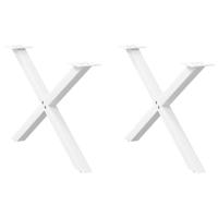 Salontafelpoten 2 st X-vormig 70x(42-43) cm staal wit - thumbnail