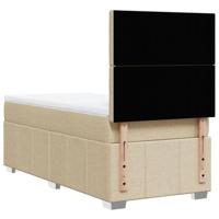 Boxspring met matras stof crèmekleurig 90x200 cm - thumbnail