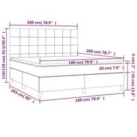 Boxspring met matras en LED fluweel lichtgrijs 180x200 cm - thumbnail