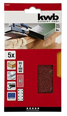 kwb 818304 Schuurpapier Korrelgrootte (num) 40 (l x b) 185 mm x 93 mm 5 stuk(s) - thumbnail