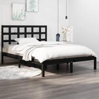 Bedframe massief hout zwart 140x190 cm - thumbnail