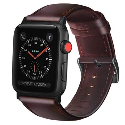 Luxe Echt Lederen bandje - Bruin - Geschikt voor Apple Watch 44mm / 45mm / 46mm / 49mm